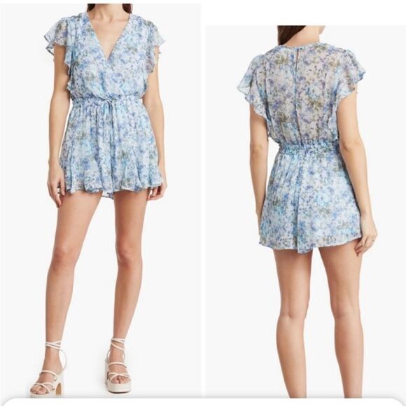 ROW A Floral Print Romper Size L - Picture 1 of 11